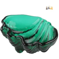 کاسه کریستال طرح صدف - رنگ سبز زمردی