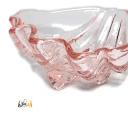 کاسه کریستال طرح صدف - رنگ صورتی