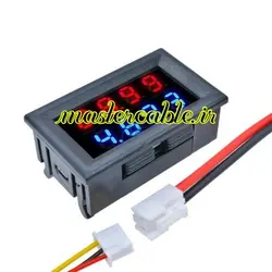 ولت متر آمپرمتر 4 رقم 100V 10A آبی قرمز