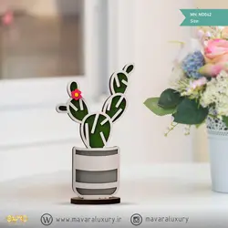 ست تزئینی کاکتوس مینیاتوری چوبی MD042