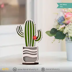 ست تزئینی کاکتوس مینیاتوری چوبی MD042