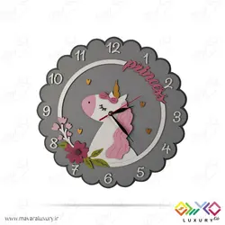 ساعت دیواری اتاق کودک طرح پرنسس تک شاخ MKids62