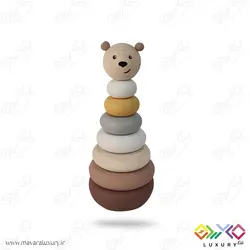 اکسسوری و اسباب بازی چوبی برج هوش مدل خرس MKT27