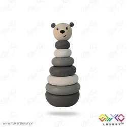 اکسسوری و اسباب بازی چوبی برج هوش مدل خرس MKT27