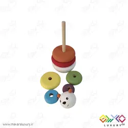 اکسسوری و اسباب بازی چوبی برج هوش مدل خرس MKT27