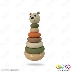 اکسسوری و اسباب بازی چوبی برج هوش مدل خرس MKT27
