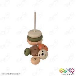 اکسسوری و اسباب بازی چوبی برج هوش مدل خرس MKT27
