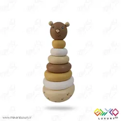 اکسسوری و اسباب بازی چوبی برج هوش مدل خرس MKT27