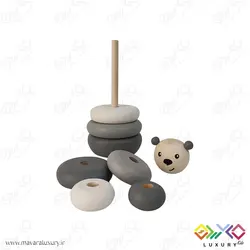 اکسسوری و اسباب بازی چوبی برج هوش مدل خرس MKT27