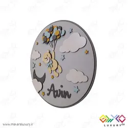 دیوارکوب و ساین اسم کودک مدل تدی خرسه MKids69