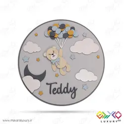 دیوارکوب و ساین اسم کودک مدل تدی خرسه MKids69
