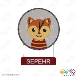 ساعت دیواری اتاق کودک و نوجوان طرح روباه MKids43