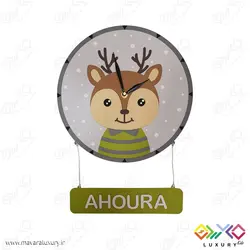 ساعت دیواری اتاق کودک و نوجوان طرح گوزن MKids43