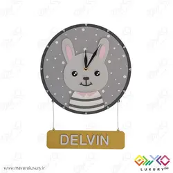 ساعت دیواری اتاق کودک و نوجوان طرح خرگوش MKids43
