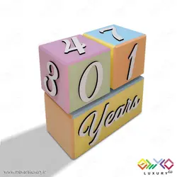 ست کامل مکعب چوبی گاهشمار سن کودک مگا سایز MKIDS35X