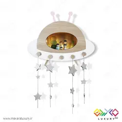 چراغ خواب و شلف تزئینی اتاق کودک طرح سفینه مدل MKids44