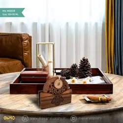 زیر فنجانی چوبی طرح ماندالا MK002B