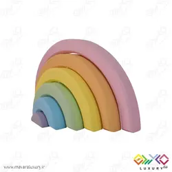 اکسسوری اتاق کودک پازل رنگین کمان چوبی 6 رنگ MKT01