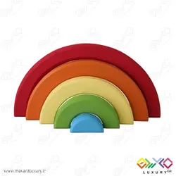 اکسسوری اتاق کودک پازل رنگین کمان چوبی 5 رنگ MKT01