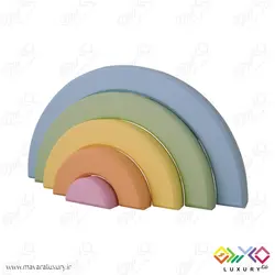 اکسسوری اتاق کودک پازل رنگین کمان چوبی 5 رنگ MKT01
