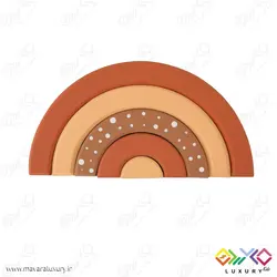 اکسسوری اتاق کودک پازل رنگین کمان چوبی 5 رنگ MKT01