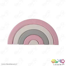 اکسسوری اتاق کودک پازل رنگین کمان چوبی 5 رنگ MKT01