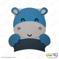 دیوارکوب تزئینی نام کودک طرح حیوانات (اسب آبی) MKIDS30