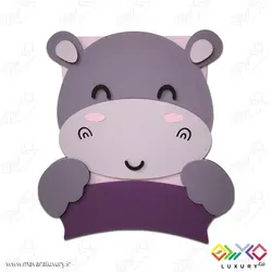 دیوارکوب تزئینی نام کودک طرح حیوانات (اسب آبی) MKIDS30