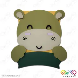 دیوارکوب تزئینی نام کودک طرح حیوانات (اسب آبی) MKIDS30