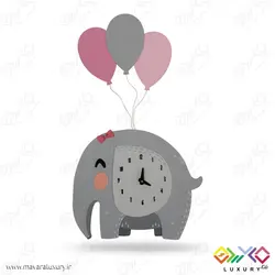 ساعت دیواری اتاق کودک و نوجوان طرح فیل بادکنکی MKids54