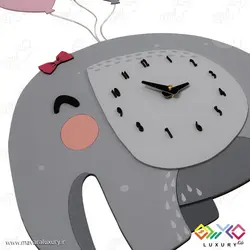 ساعت دیواری اتاق کودک و نوجوان طرح فیل بادکنکی MKids54