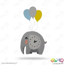 ساعت دیواری اتاق کودک و نوجوان طرح فیل بادکنکی MKids54