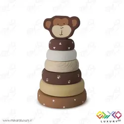 اسباب بازی چوبی طرح برج هوش حیوانات میمون MKids56
