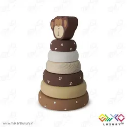 اسباب بازی چوبی طرح برج هوش حیوانات میمون MKids56