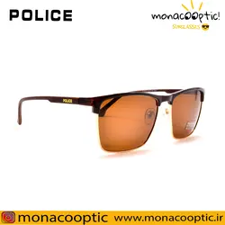 عینک آفتابی پلیس P5050 قهوه ای براق