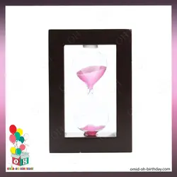 ساعت شنی قاب چوبی صورتی سایز خیلی بزرگ کد P0020