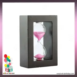 ساعت شنی قاب چوبی صورتی سایز خیلی بزرگ کد P0020