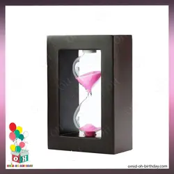 ساعت شنی قاب چوبی صورتی سایز خیلی بزرگ کد P0020