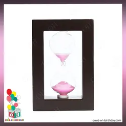 ساعت شنی قاب چوبی صورتی سایز خیلی بزرگ کد P0020