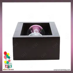 ساعت شنی قاب چوبی صورتی سایز خیلی بزرگ کد P0020