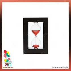 ساعت شنی قاب چوبی قرمز سایز متوسط کد P0013