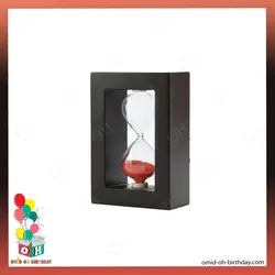 ساعت شنی قاب چوبی قرمز سایز متوسط کد P0013