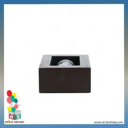 ساعت شنی قاب چوبی آبی سایز متوسط کد P0014
