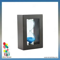 ساعت شنی قاب چوبی آبی سایز متوسط کد P0014