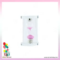 ساعت شنی شیشه ای صورتی سایز متوسط کد P0005