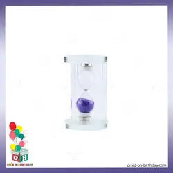 ساعت شنی شیشه ای بنفش کوچک کد P0002