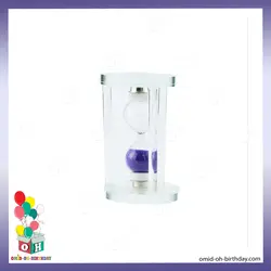 ساعت شنی شیشه ای بنفش کوچک کد P0002