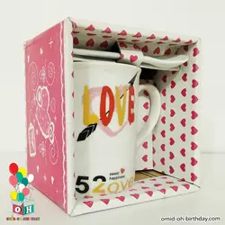 ماگ قاشق دار طرح 520 Love  کد F0023