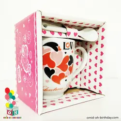 ماگ قاشق دار ولنتاین Love Valentine Day کد F0025