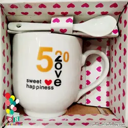 ماگ قاشق دار طرح 520 Love کد F0029